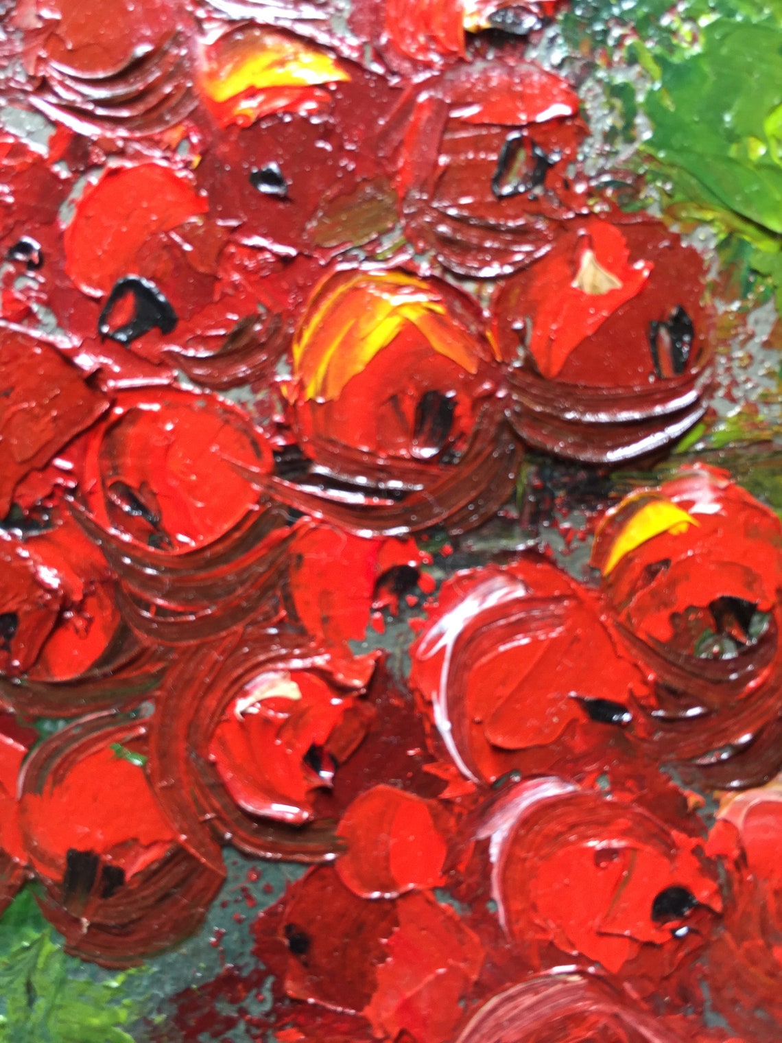 Oil painting red currant impasto palette knife 40 by 30 cm Etsy
