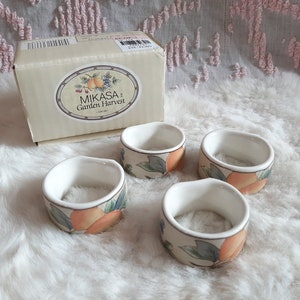 Vintage Porcelain Mikasa Napkin Garden Harvest Napkin Ring New in the Box Made in Malaysia