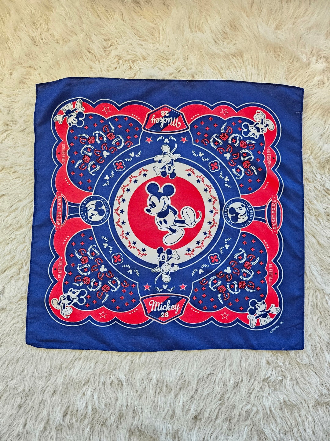 ミッキー　バンダナ　ハンカチ　スカーフ ヴィンテージ ミッキーマウス ウォルトディズニー バンダナ ハンカチ