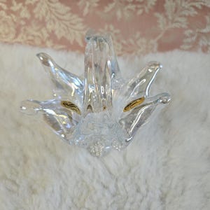 Vintage Chantilly Canada Hand-blown Iridescent Glass Mini Basket Decoration