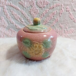 Vintage Mid Century Jam or Condiment Pot Crackle Glaze Technique 5.5&quot;H x 4.5&quot;W