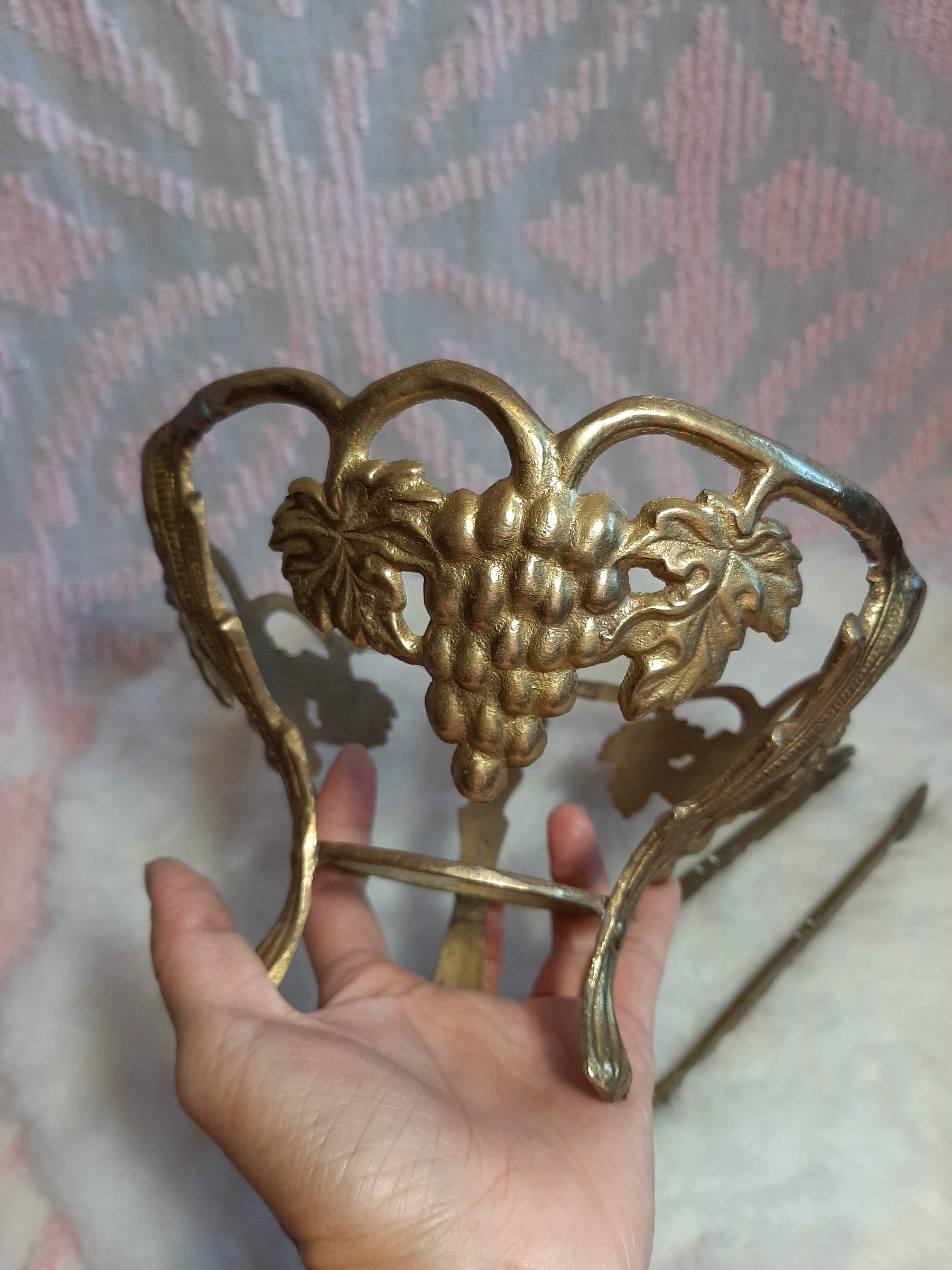 Dessous-de-plat Vintage En Laiton Massif Doré - 16,5 X 14,5 Cm - France 1960