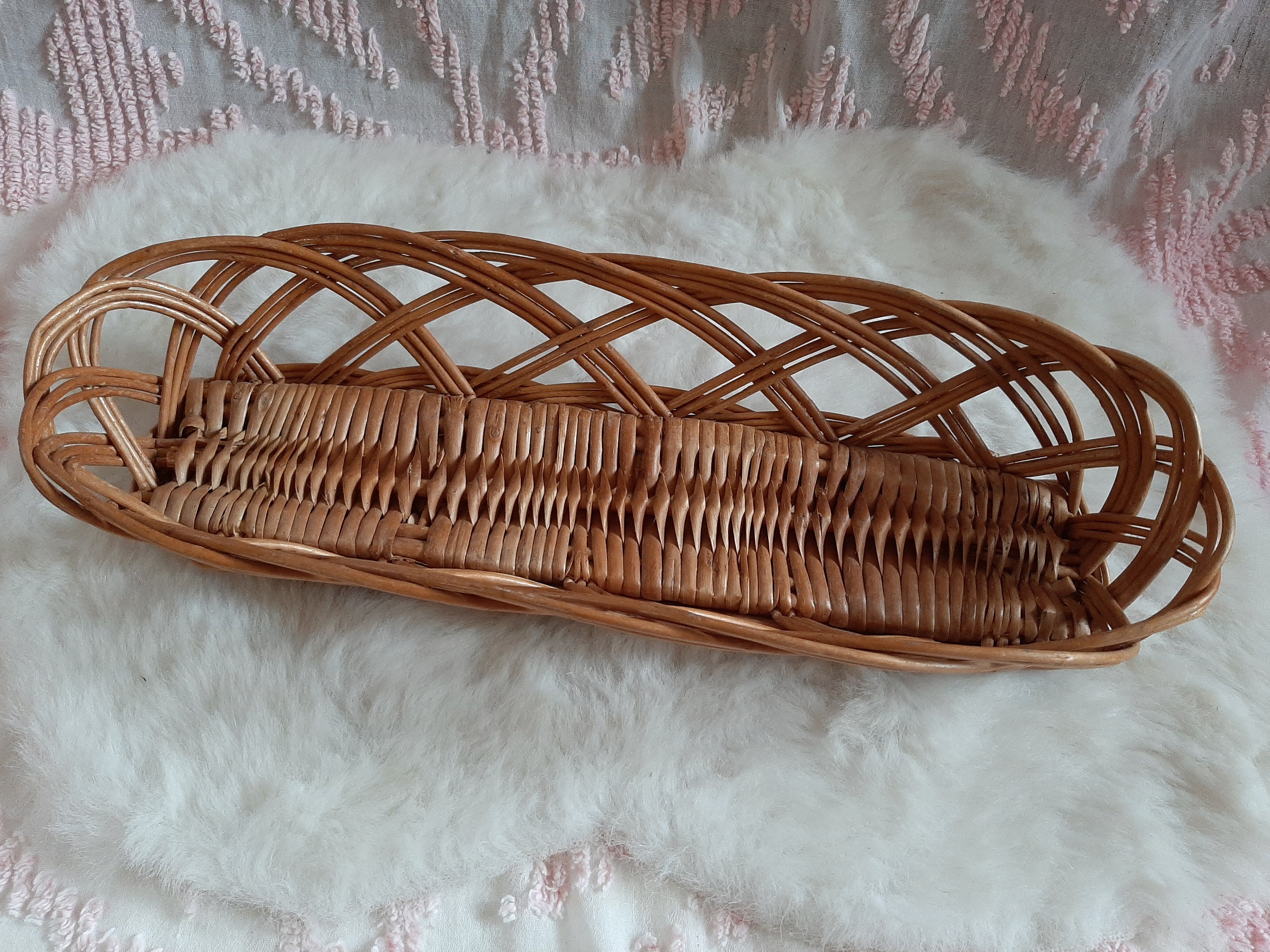 Vintage Bread Basket Holder 14 x 5 Etsy