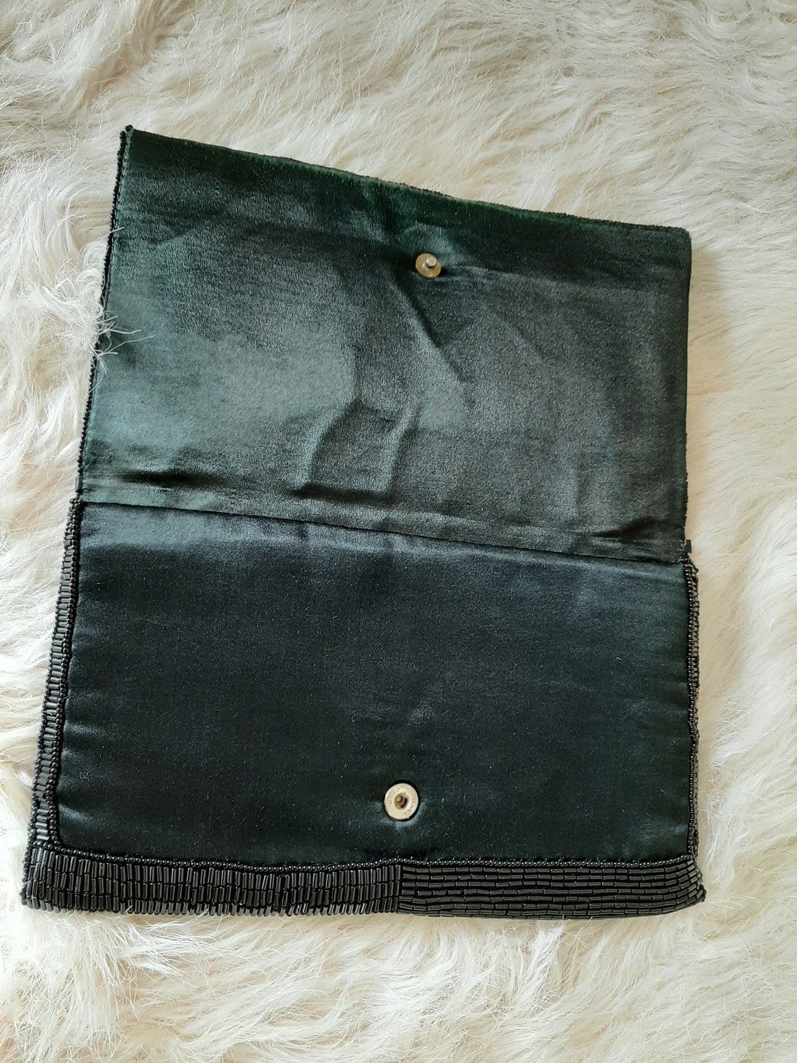 Vintage Du-Val handgemachte schwarze volle Perlen Beutel made | Etsy