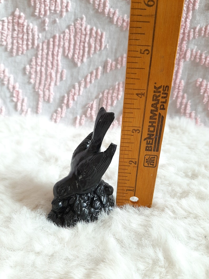 Vintage Ringmaker Swallow Sculpture Handmade with Real Coal 3.5 Tall