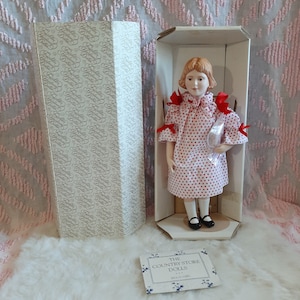 Vintage Franklin Heirloom Porcelain Doll &quot;Jel-O Girl&quot; Advertising Doll New in the Original Box