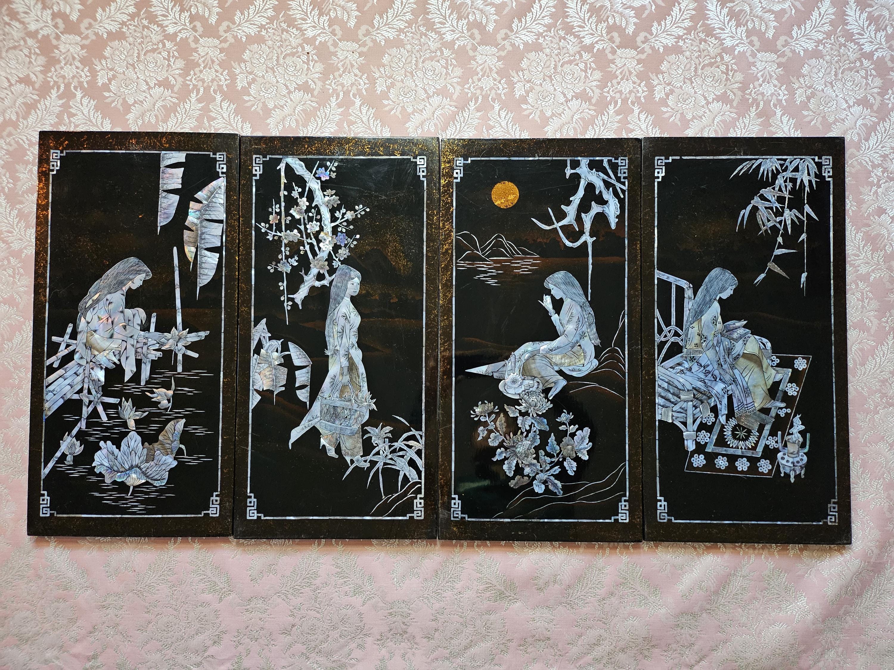 【高い素材】 Vietnam lacquer panel - Etsy 日本 絵画