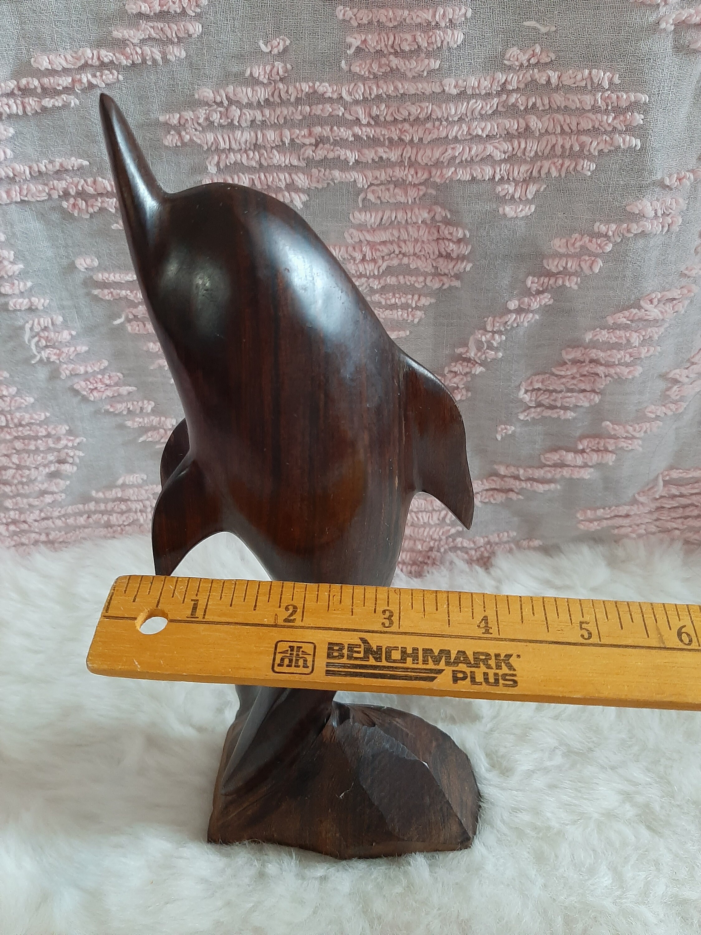 ヴィンテージ ドルフィン アイアンウッド 木彫り 高さ11.5インチ