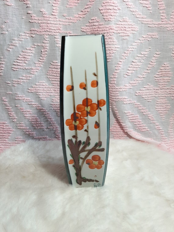 ヴィンテージ磁器アートエンタープライズ限定 手描き梅の花柄花瓶 日本 