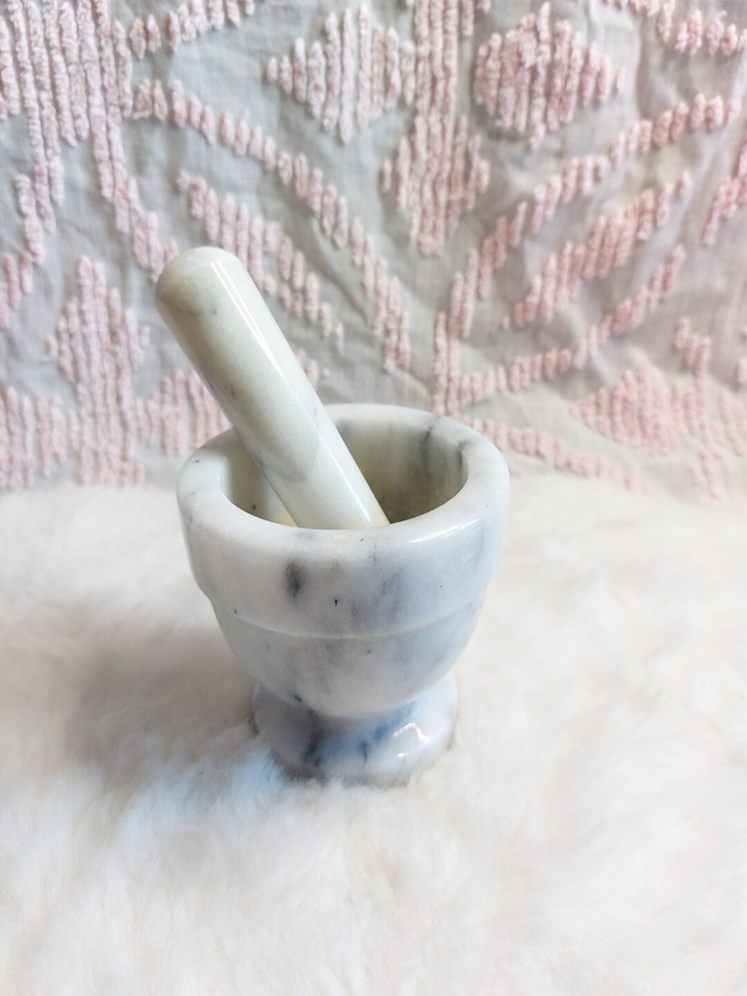 Vintage White Marble Spice Grinder 4.25 Tall Etsy