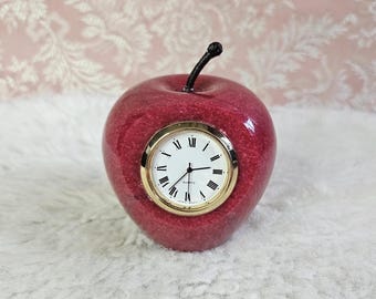 Apple 壁掛け時計 希少 ヴィンテージ ヴィンテージのリンゴ型キッチン装飾セラミック壁掛け時計 - Works