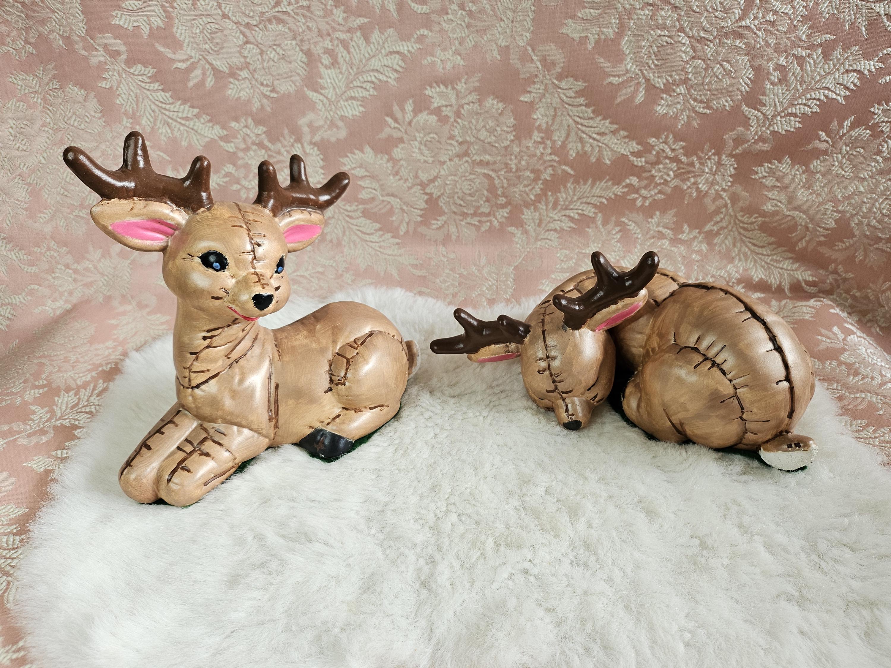 Vintage Kimple Ceramic Mold Christmas Reindeer Deer Figurines Hand