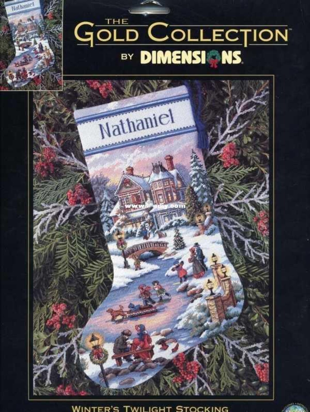 Santa's Journey Counted Cross Stitch Christmas Stocking Kit - 16 Inch Personalized Holiday Craft