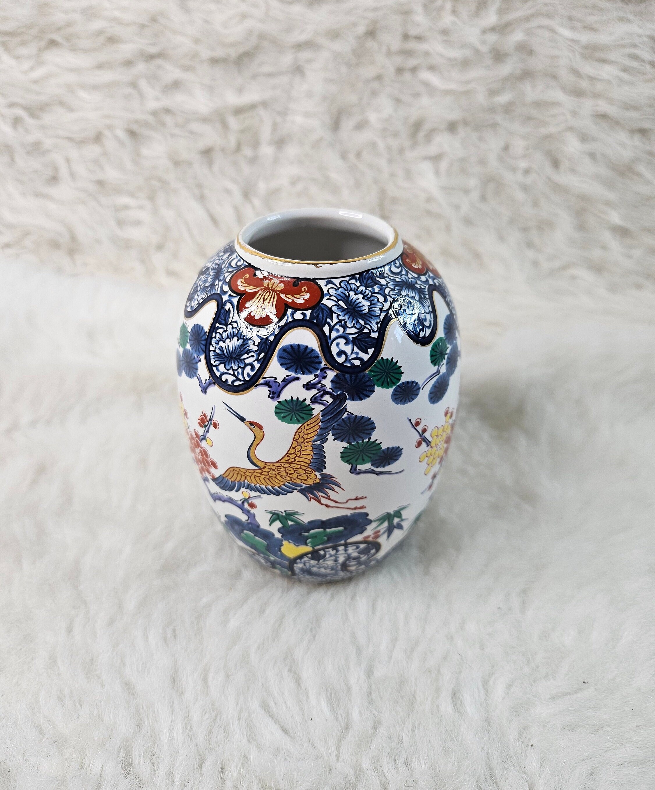 鶴と鳥の絵柄 陶器の花瓶 il_fullxfull.6181904877_3b9n.jpg