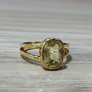 AAA Qualitätslabor zertifiziert und 100% Original Oval Cut Citrin Ring in Panchdhatu für Astrologie Zweck, November Geburtsstein Ring