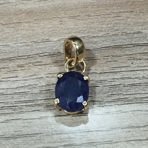 Blue Sapphire Pendant- Natural and Certified With a Reputed Lab 4.75 Carat/ 5.25 Ratti Oval Cut Blue Sapphire/ Neelam Pendant in Panchdhatu