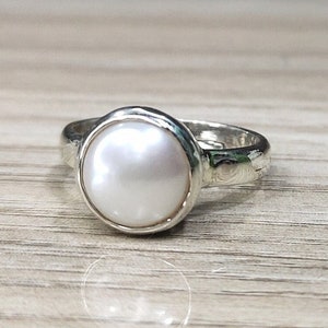 Pearl Ring, Adjustable Pearl Ring, Natural and Certified Pearl Ring, Pearl Gemstone Ring, South Sea Pearl Ring, Natural South Sea Pearl