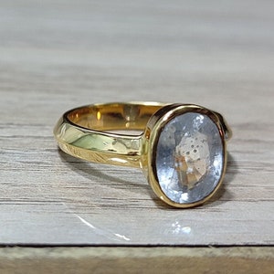 Beautiful Natural Zircon Gemstone Ring, 7 Carat White Zircon in Panchdhatu, Astrology Purpose Gemstone Ring For Men and Women