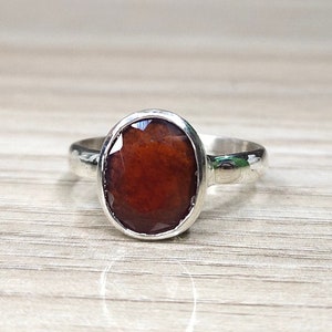 Natural and Certified Hessonite Gemstone (Gomed) Panchdhatu Oval Ring | Ceylon | January Birthstone | Astrology Ring | Rahu Planet Gemstone