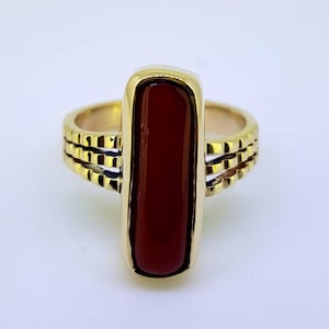 5.60 Ct Red Coral Moonga Ring, Gemstone Ring, Astro Vedic Gemstone Ring, Pancdhatu Ring, Statement Rings, Moonga Ring For Men and Women