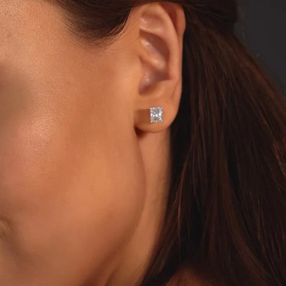 1 CT. T.W. Radiant-Cut Diamond Leverback Earrings in 14K White Gold | Zales