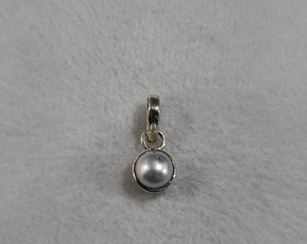 Pearl Pendant- Natural And Certified White 3 to 9 Carat Round Pearl/ Moti Pendant in 925 Sterling Silver, June Birthstone