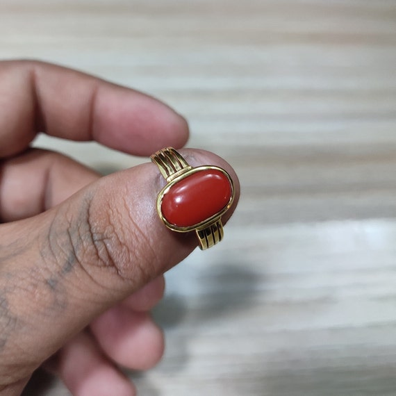5.25 Ratti Munga Rings | Jyotish Munga Rings | Astrology Munga Stone Ring |  Price Munga Red Coral Rings | Italian Red Coral Rings