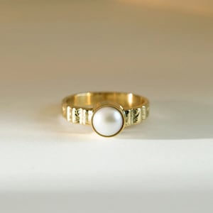 Pearl Ring, Original and Certified Round South Sea 4 to 11 Carat White Pearl/ Moti Ring in Panchdhatu, June Birthstone Ring