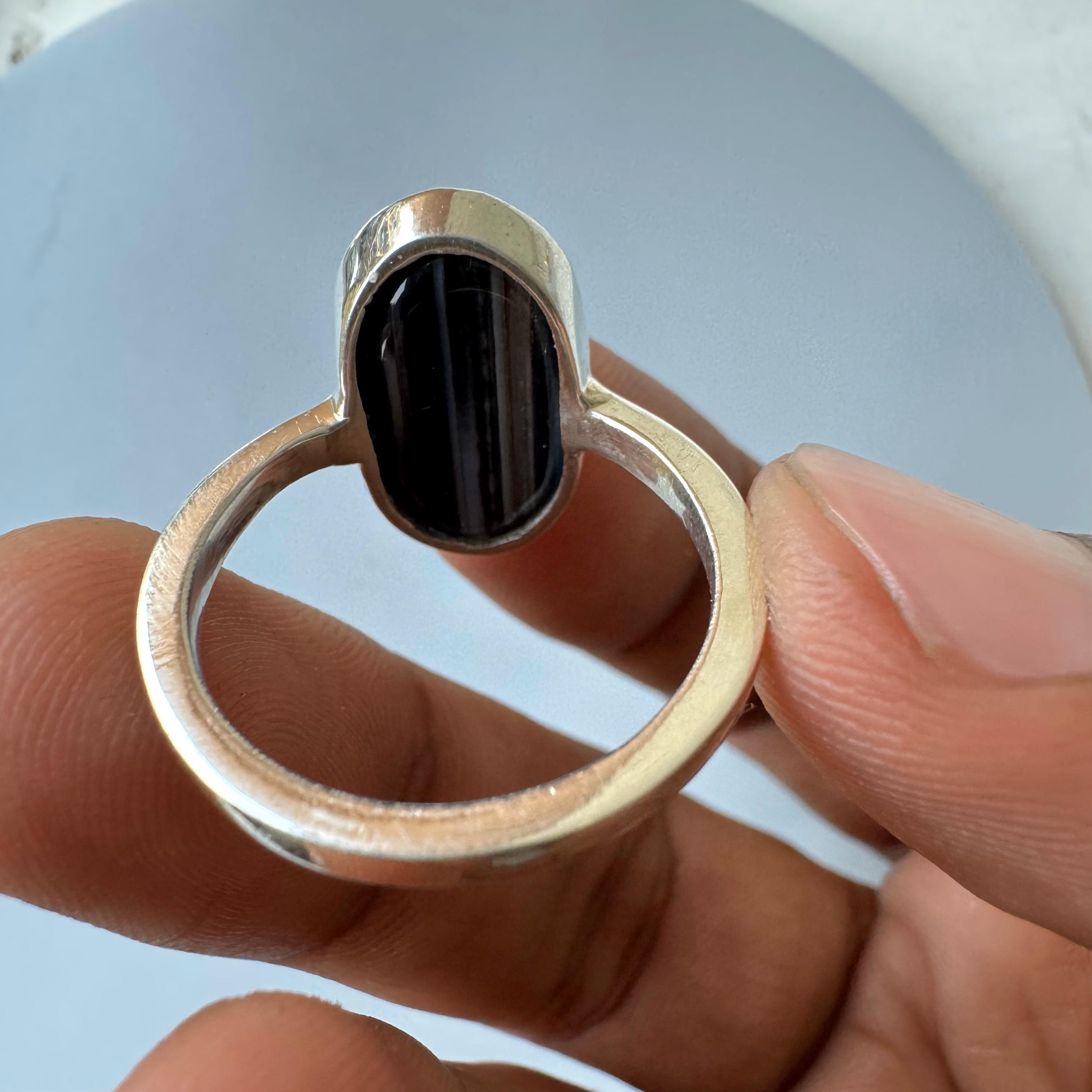 SIDHGEMS Anello regolabile placcato in argento con pietra Sulemani