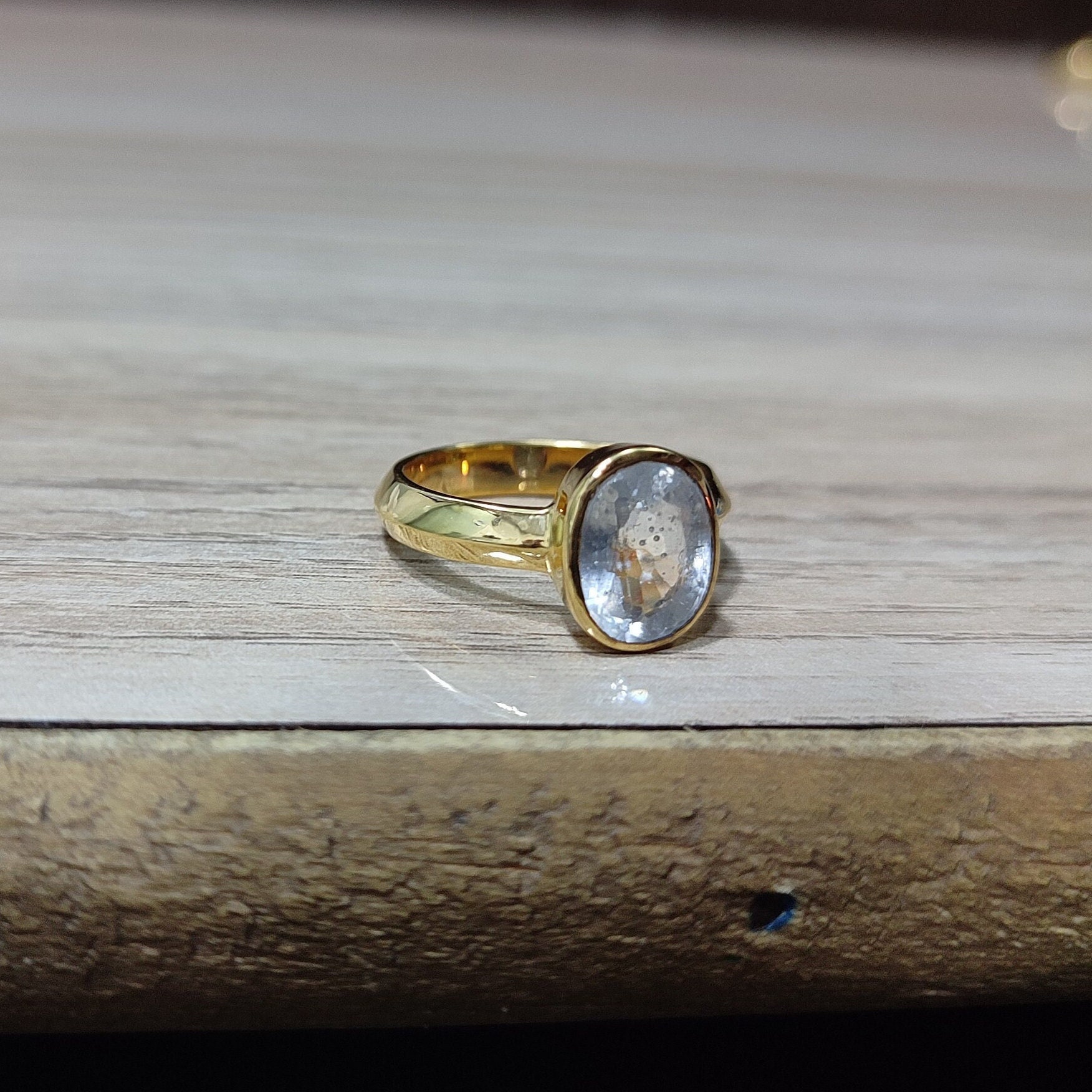 Beautiful Natural Zircon Gemstone Ring, 7 Carat White Zircon