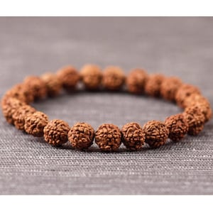 100% Natural and Certified From Lab 5 Mukhi/Face Bracelet of 7, 8, 9, 10 inches, Nepal Five Mukhi/ Face Rudraksha 24 Beads Bracelet