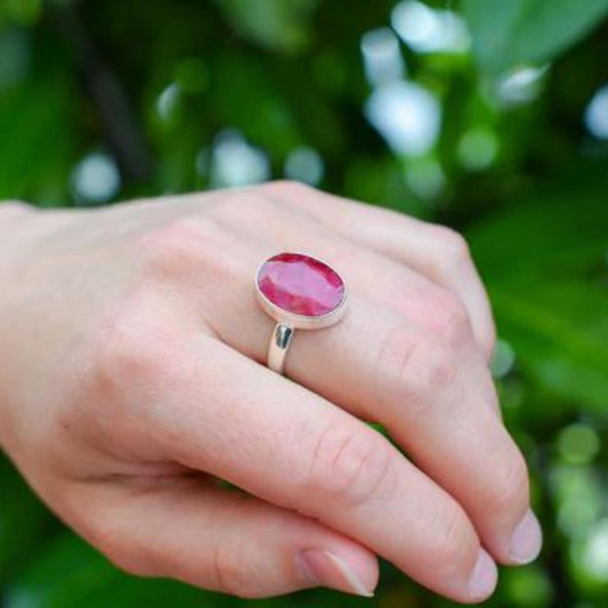 Ruby Ring- Natural and Certified Pink Oval Cut 6 to 10 Carat