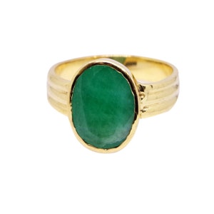 AAA Natural 3.80 ct To 8.40 ct Zambian EMERALD (Panna) Allow in Panchdhatu Astrology Purpose Ring For Unisex