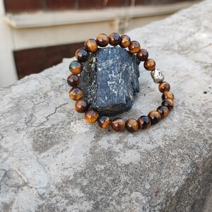 100% Original and Lab Certified AAA Quality Grade Round Bead 8mm and 10mm Tiger's Eye Stretchable Bracelet