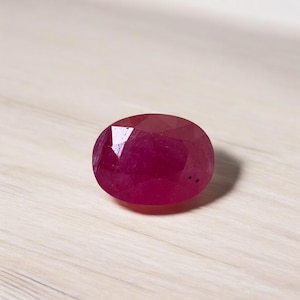 Anillo de rubí natural, rubí de Birmania/Manik Ratna de 3,16 quilates de color rosa con corte ovalado suelto certificado, colgante de piedra preciosa de rubí, regalo para ella