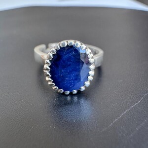 Blue Sapphire Oval Cut Gemstone Ring Statement Ring Bridal Ring Wedding Ring Engagement Ring 925 Sterling Silver Ring, Handmade Ring