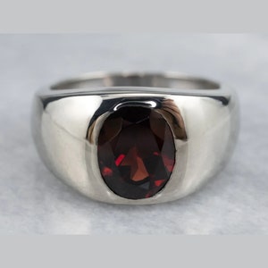 Garnet Ring, 100% Original and Certified Oval Cut 3 to 10 Carat Red Garnet Ring in  Silver for Men, January Birthstone Ring