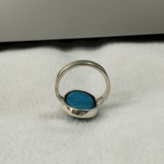 Big Oval 25.0 Cts Shape Real Turquoise Ring Dark Firoza Ring