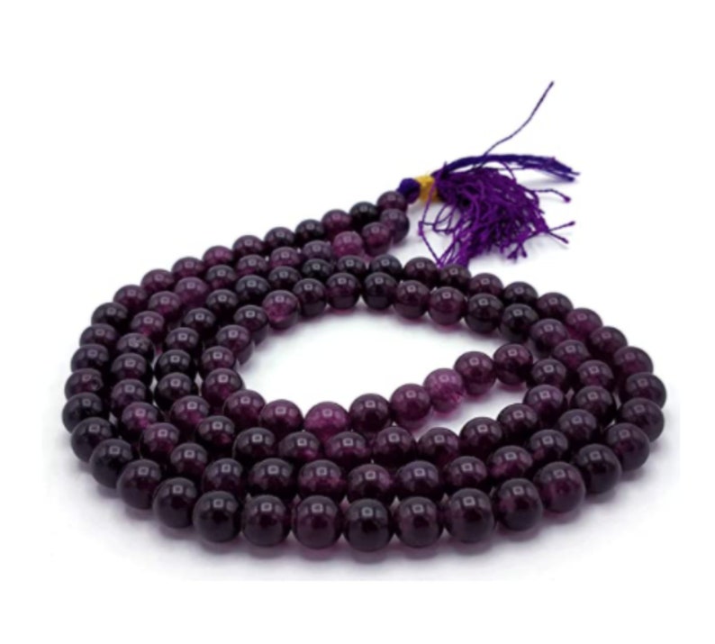 Meditation Mala Gemstone Mala 108 mala beads Amethyst Mala Necklace Japa Mala