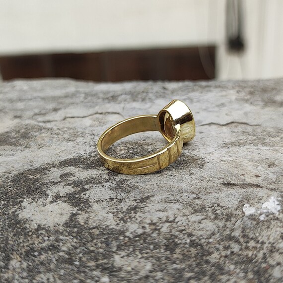 Anello Citrino Naturale 6.25 Carati Certificato Sunela - Pietra Ovale Regolabile Unisex Argento Placcato