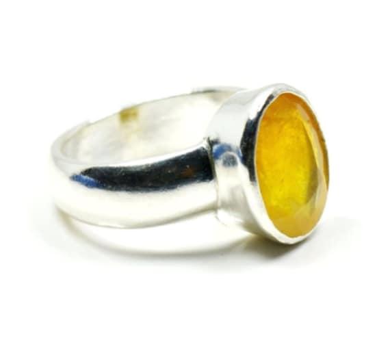 Pukhraj リング 6.25 ラッティ 6.00 カラット 認定 Aaa++ 品質 ナチュラル イエロー サファイア プクラジ Oval Cut 6 Carat Natural Yellow Sapphire Pukhraj Gemstone Gold Plated Ring  | eBay