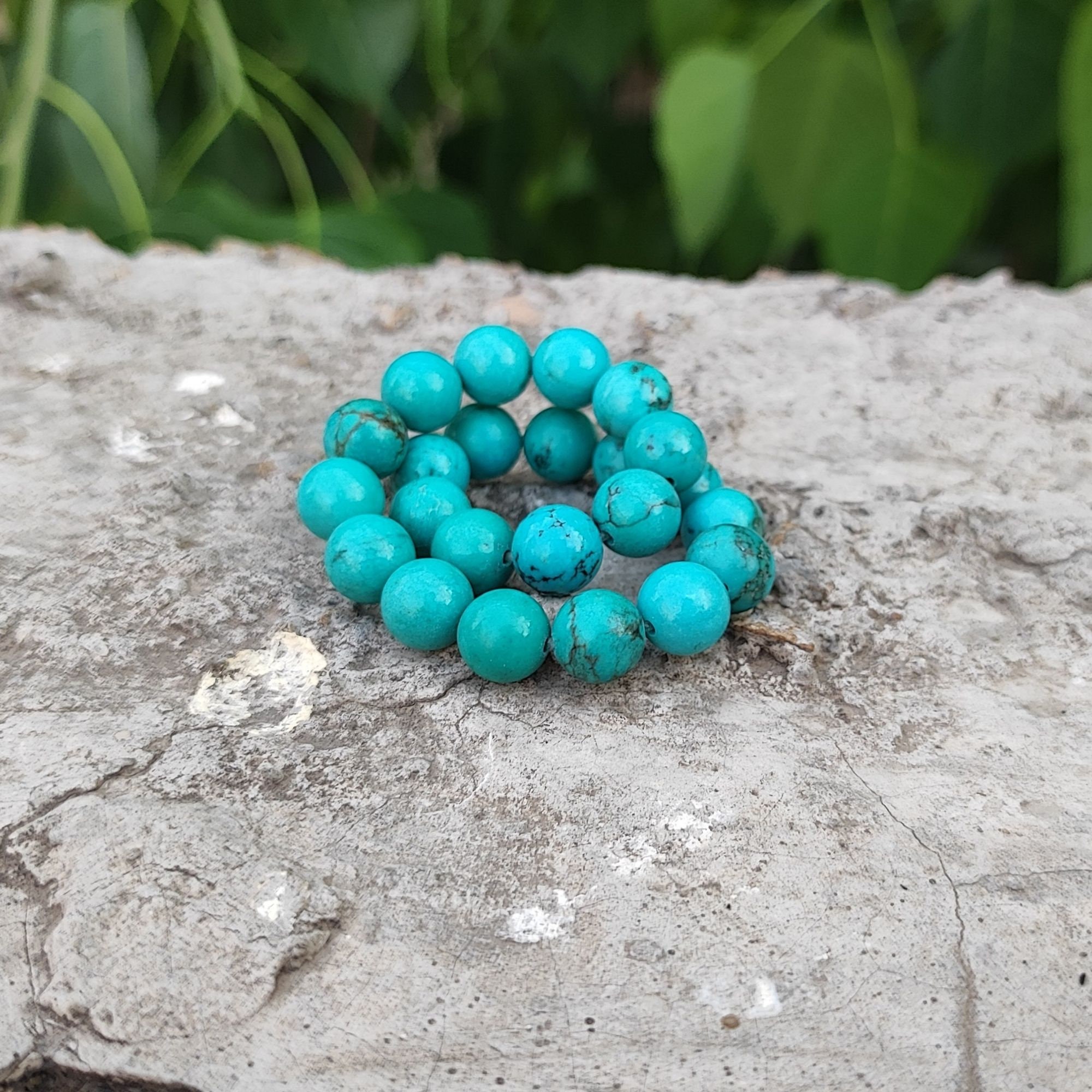 Natural Turquoise Bracelet of 6mm, 8mm or 10mm Bead, Genuine Natural Turquoise Bracelet of 6mm, 8mm or 10mm Bead, Genuine