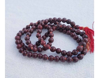 Red Sandalwood Mala, Red Sandalwood Japa Mala Dark Red Chandan Japa Mala Hindu Meditation Yoga Jap Mala