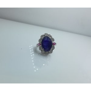 Sapphire Halo Engagement Ring Sapphire Oval Cut moissanite Promise Ring For Men And Women