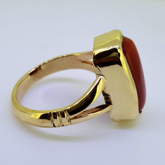 Certified Red Coral / Munga Moonga 4.00 11.00 Ct. Gemstone Unisex Ring in  Panchadhatu cooper,birthstone Jewelry Ring Promise Gift - Etsy