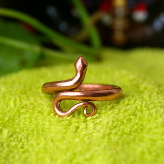 Wrap Around Snake Ring, Adjustable Copper Snake Serpent Ring, Astrology  Purpose Snake Ring for Unisex - Etsy | Copper snake, Snake, Snake ring