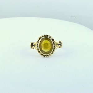Oval Cut Yellow Sapphire (Pukhraj) Panchdhatu Rashi Ratna Ring