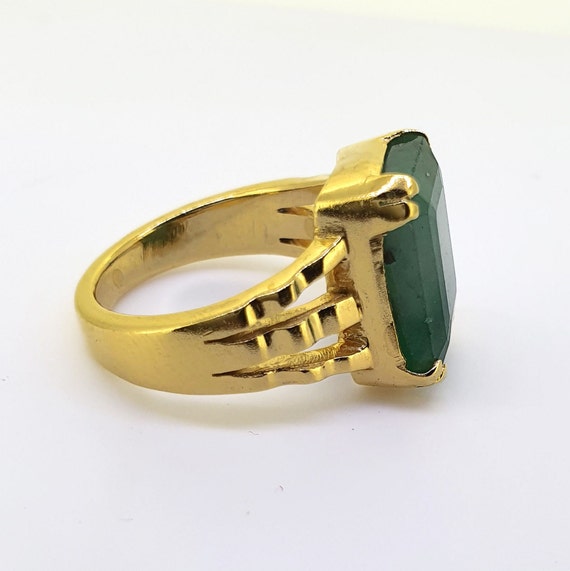 Amazon.com: Gold Ring Emerald Panna Stone 92.5 Sterling Silver Adjustable  Panchdhatu Ring by Arihant Gems and Jewels : Clothing, Shoes & Jewelry