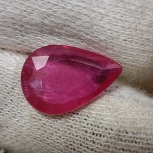 12.60mm X 9.50mm Teadrop 5.62 Carat Natural Loose Ruby (Manik) Gemstone, Pear Cut Pink Ruby Gemstone for Jewelry