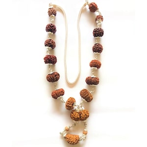 100% Natural and Lab Certified 1 to 14 Mukhi/ Face Rudraksha Shiddha Mala in 925 Sterling Silver, One to Fourteen Face/ Mukhi Rudraksha Mala
